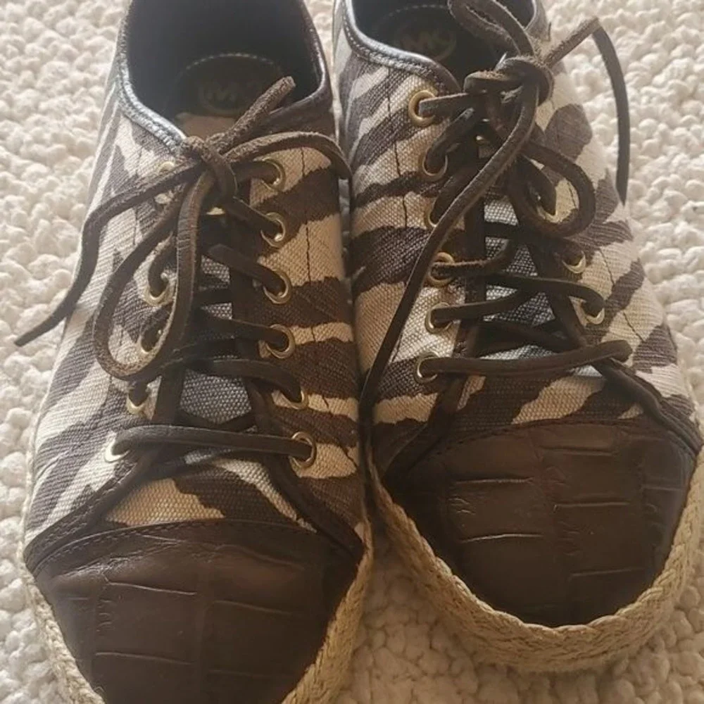 Michael Kors Zebra Print Espadrilles Sz. 8.5 Lace-up Sneakers